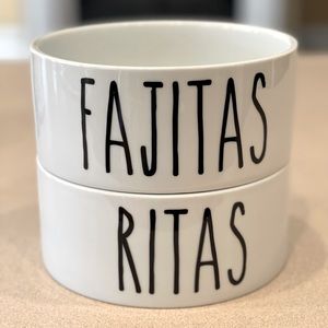 Rae Dunn Inspired Pet Bowl Set: Fajitas & Ritas